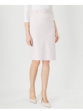 NWOT Ann Taylor Petite Texture Belted Pencil Skirt, Lavender Cloud, 0